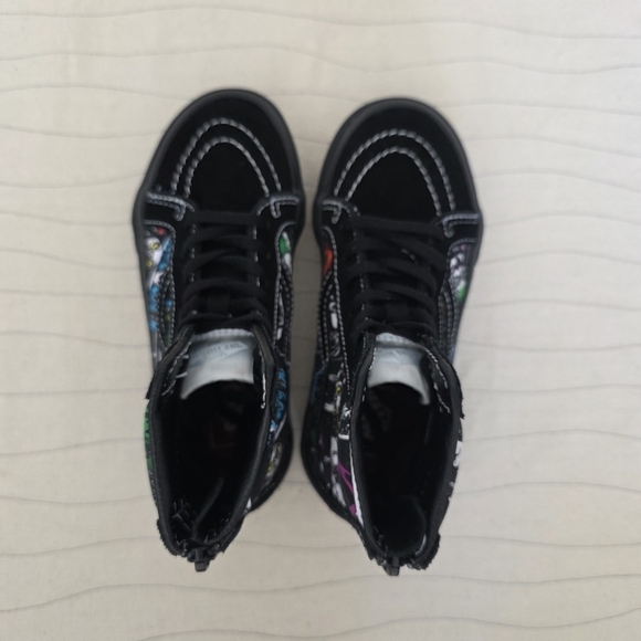 Vans Youth X Disney Villain Black Multicolor Sk8-Hi Zip Shoes Sneakers Sz 12.5 - Picture 6 of 10